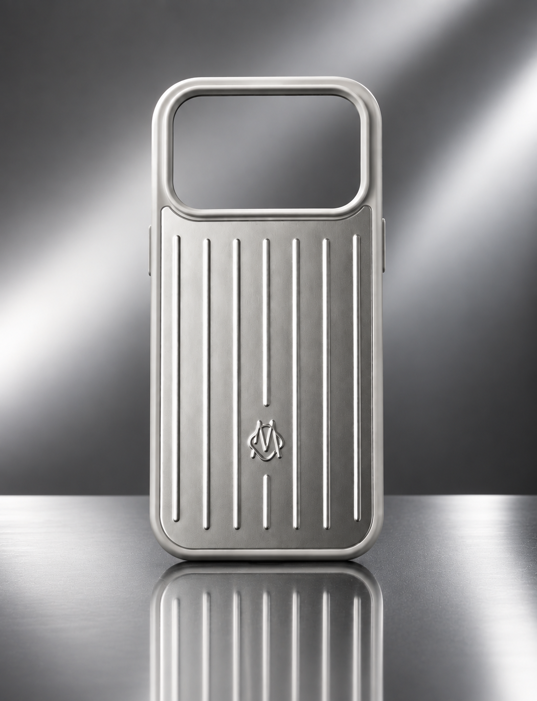 RIMOWA iPhone 17 Pro Case – Premium Silver Aluminum Protective Cover